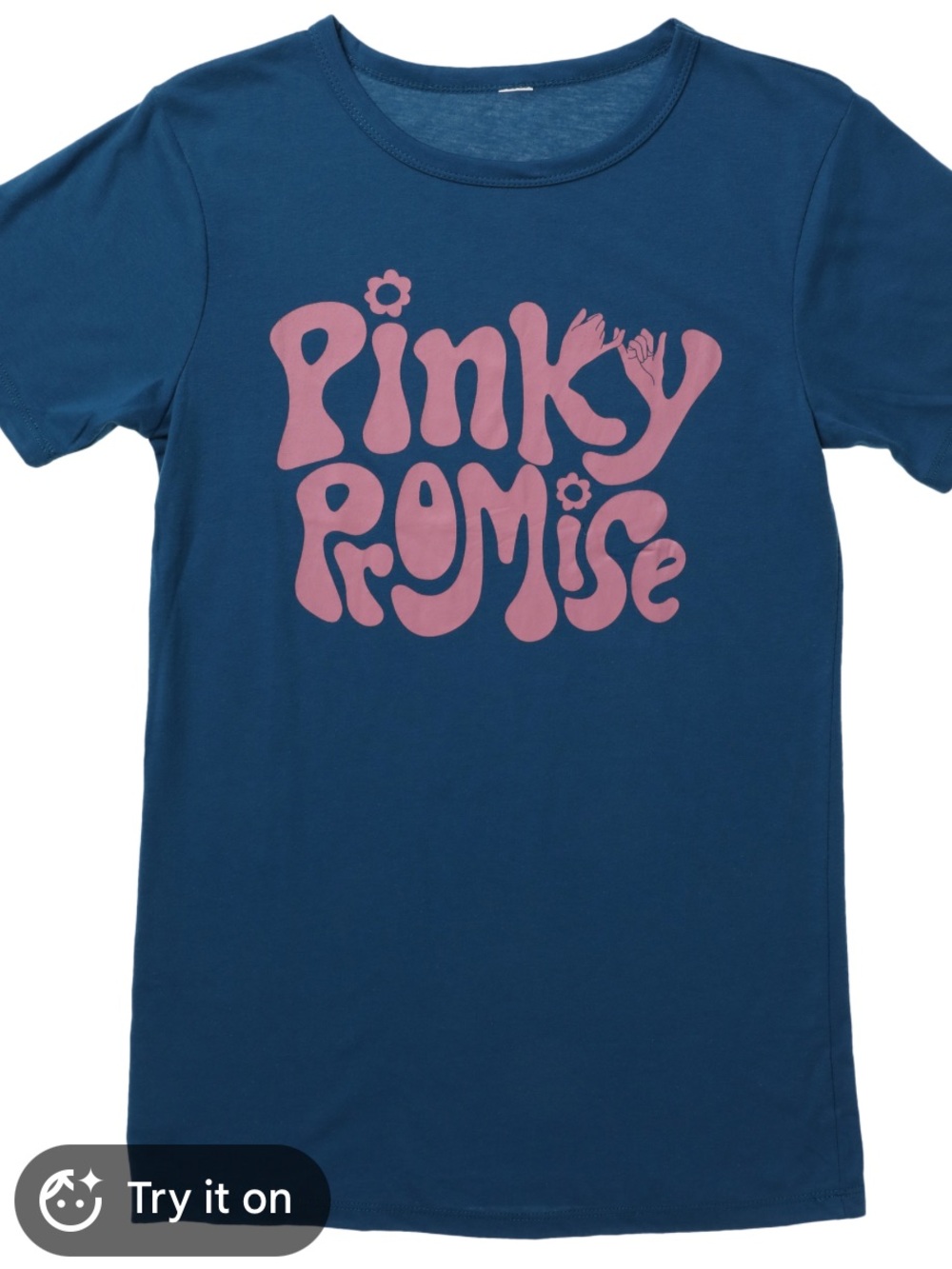 Juniors Blue 'Pinky Promise' Graphic Tee